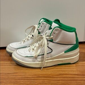 White and Green Jordan 2.
